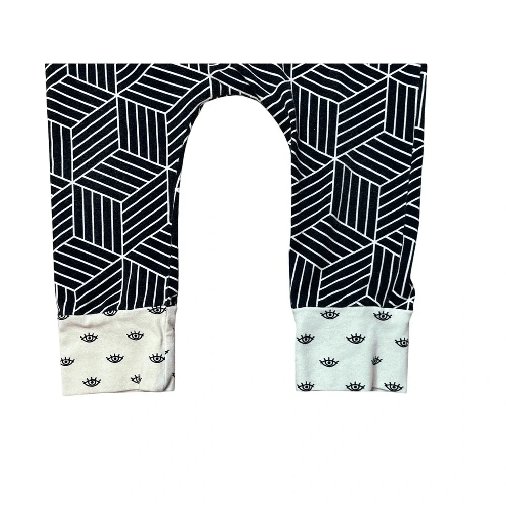 RAGS Retro Black‎ Striped Peace Stretchy Romper Hippie sz 3/4T